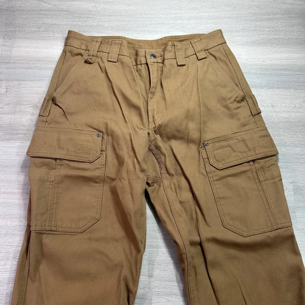 Duluth Trading Co Pants Mens 36x36 Brown Canvas Cargo Straight Leg Workwear